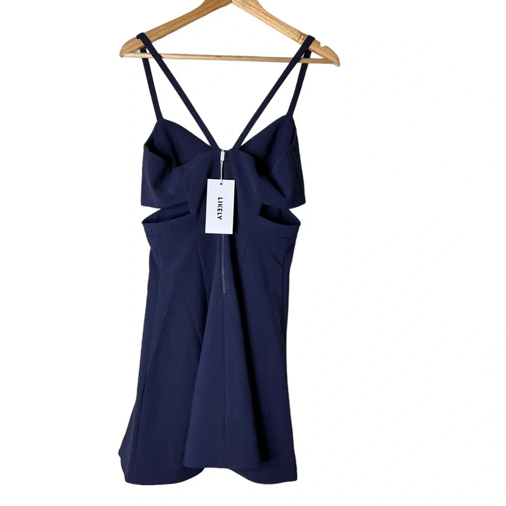 New Likely Valentina Navy Blue Side‎ Cutout Mini Dress